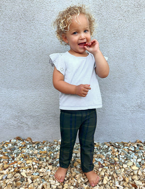 Dark Olive Preppy Plaid SoftMark Toddler Legging