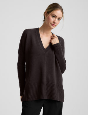 Wool-Cashmere V-Neck Sweater